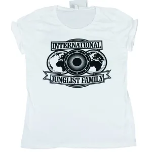 International Junglist Familly Roll Sleeve White T-Shirt