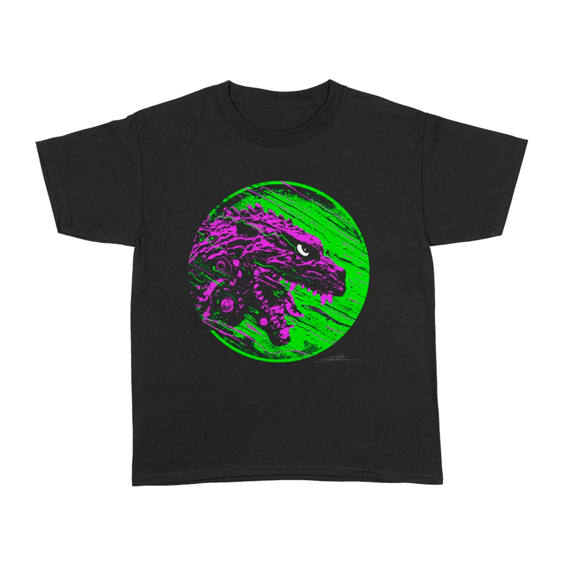 J. Bannon “Destroyer of Worlds: Purple & Green” Kids Black T-Shirt