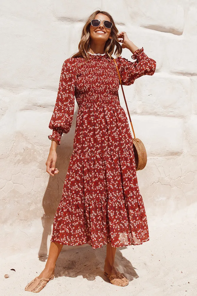 Kakadu Midi Dress Red