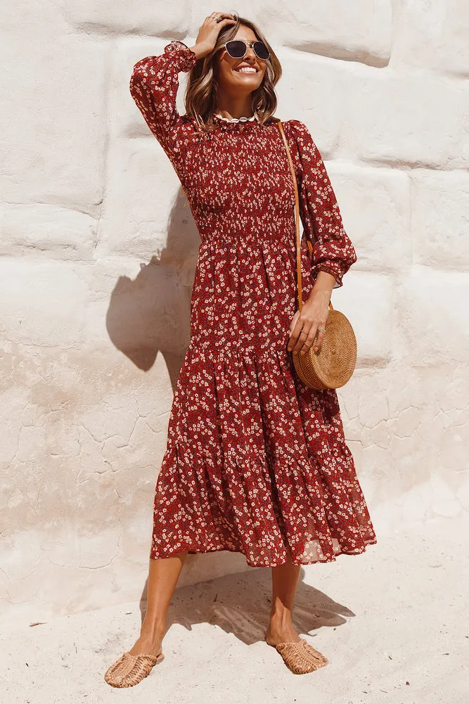 Kakadu Midi Dress Red