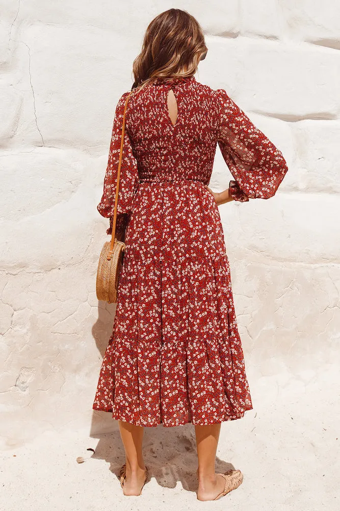Kakadu Midi Dress Red