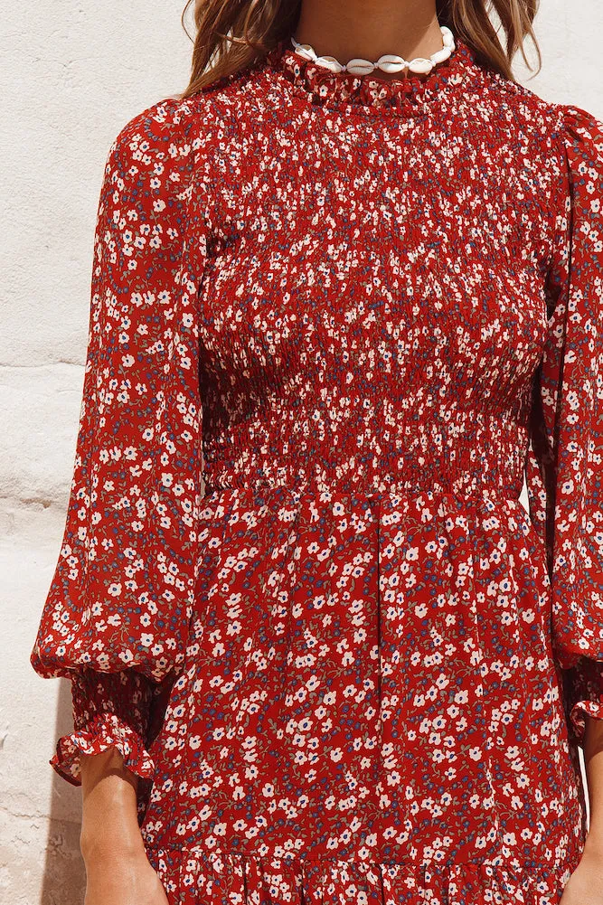 Kakadu Midi Dress Red