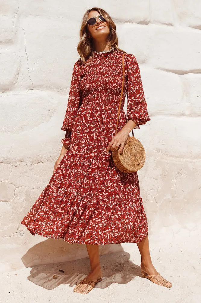 Kakadu Midi Dress Red