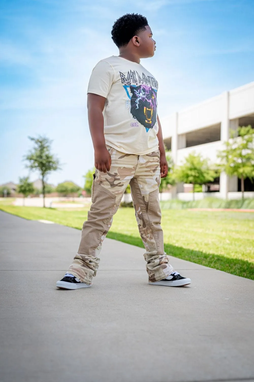Kids Blak Panther T-Shirt (Cream)
