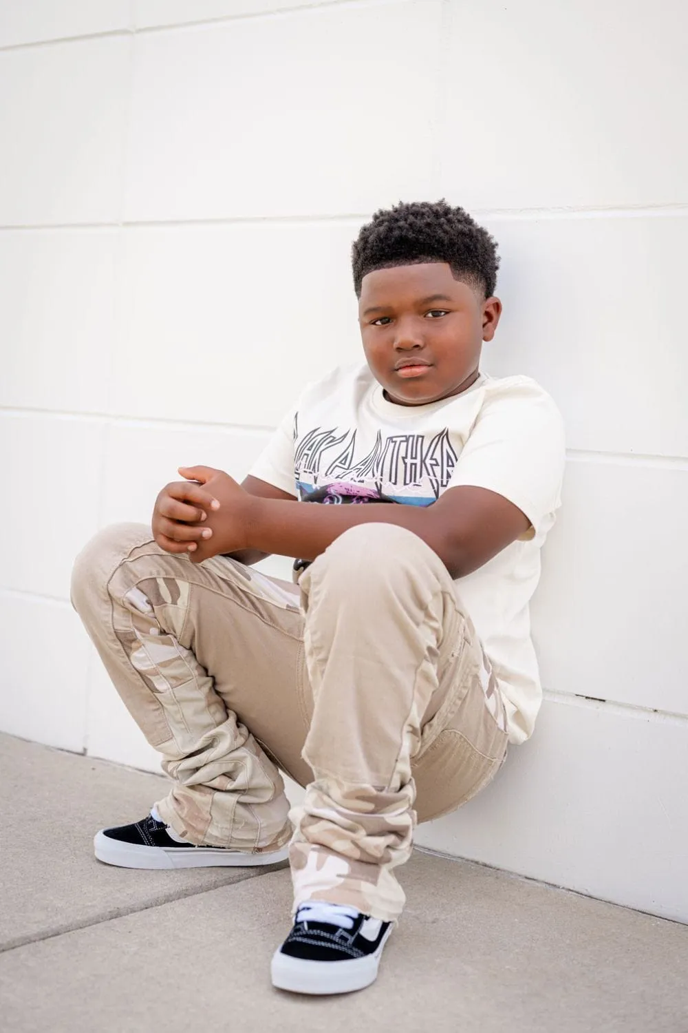 Kids Blak Panther T-Shirt (Cream)
