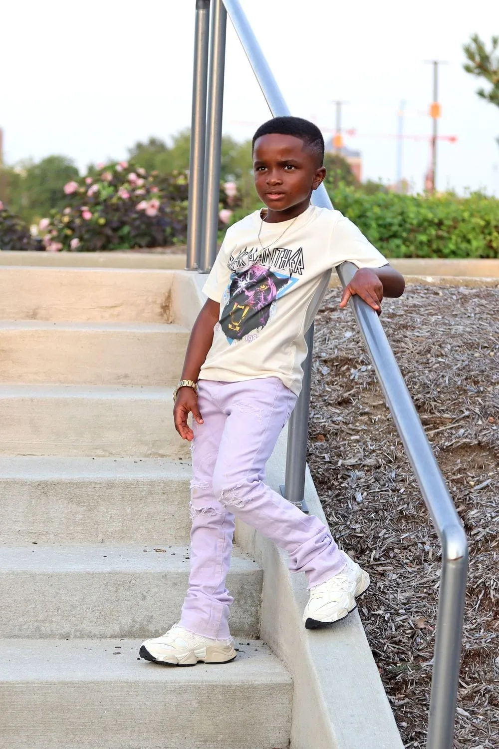 Kids Blak Panther T-Shirt (Cream)