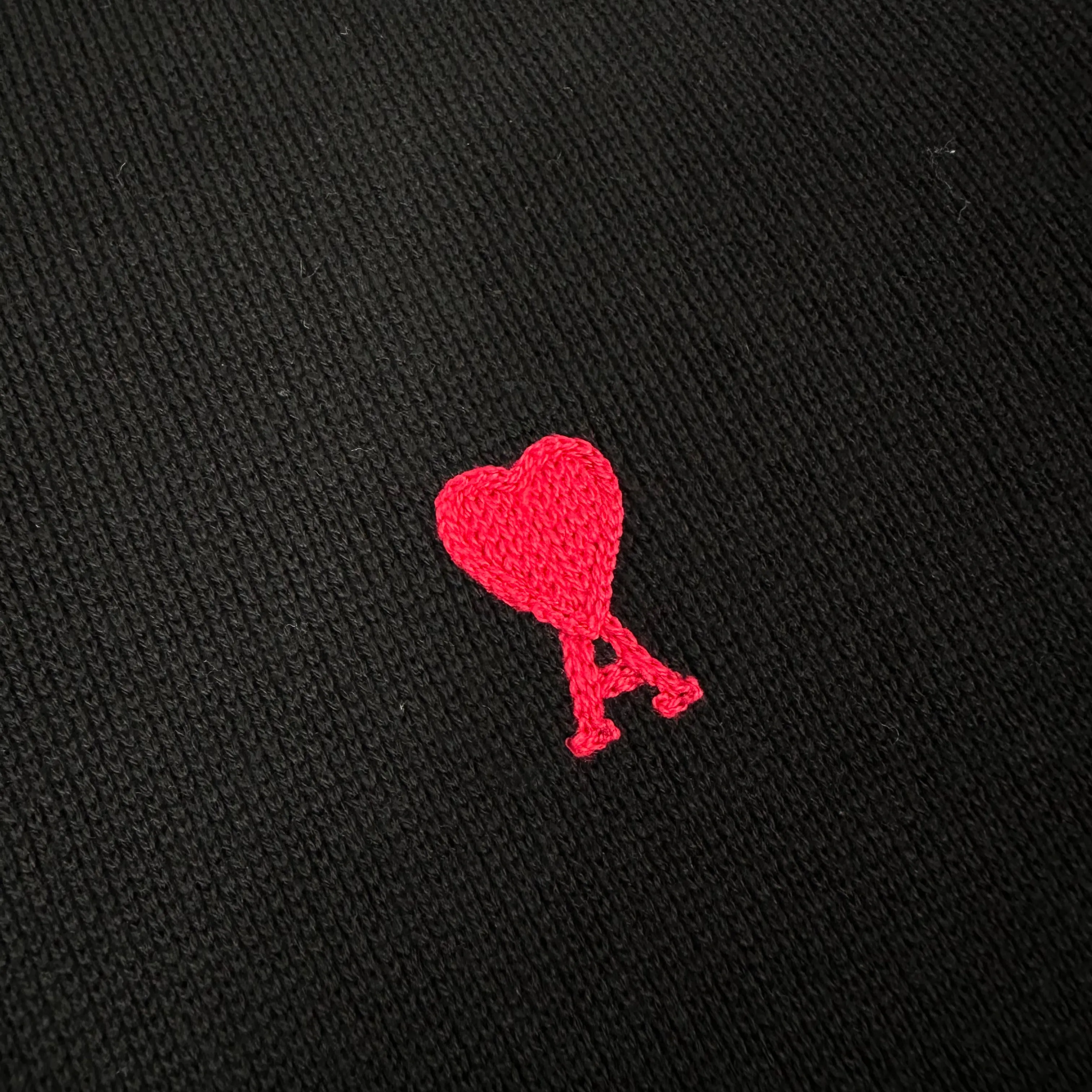 Knitted Heart Logo Jumper Black
