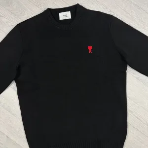 Knitted Heart Logo Jumper Black