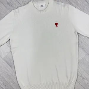 Knitted Heart Logo Jumper White