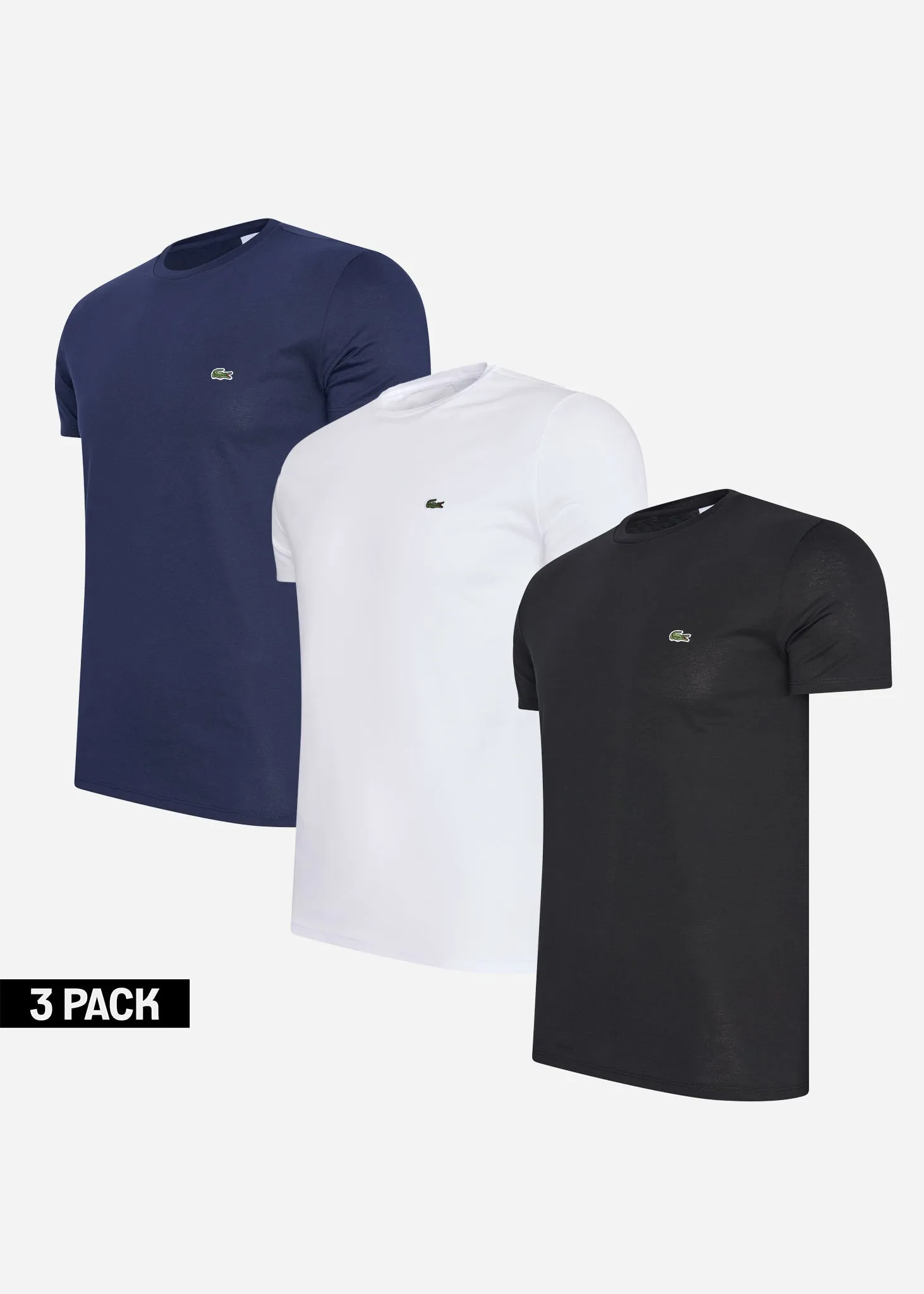 Lacoste 3 Pack crewneck t-shirts