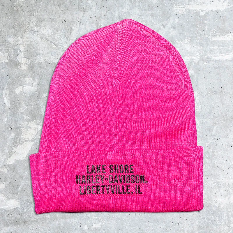 Lake Shore Harley Davidson-Pink Beanie