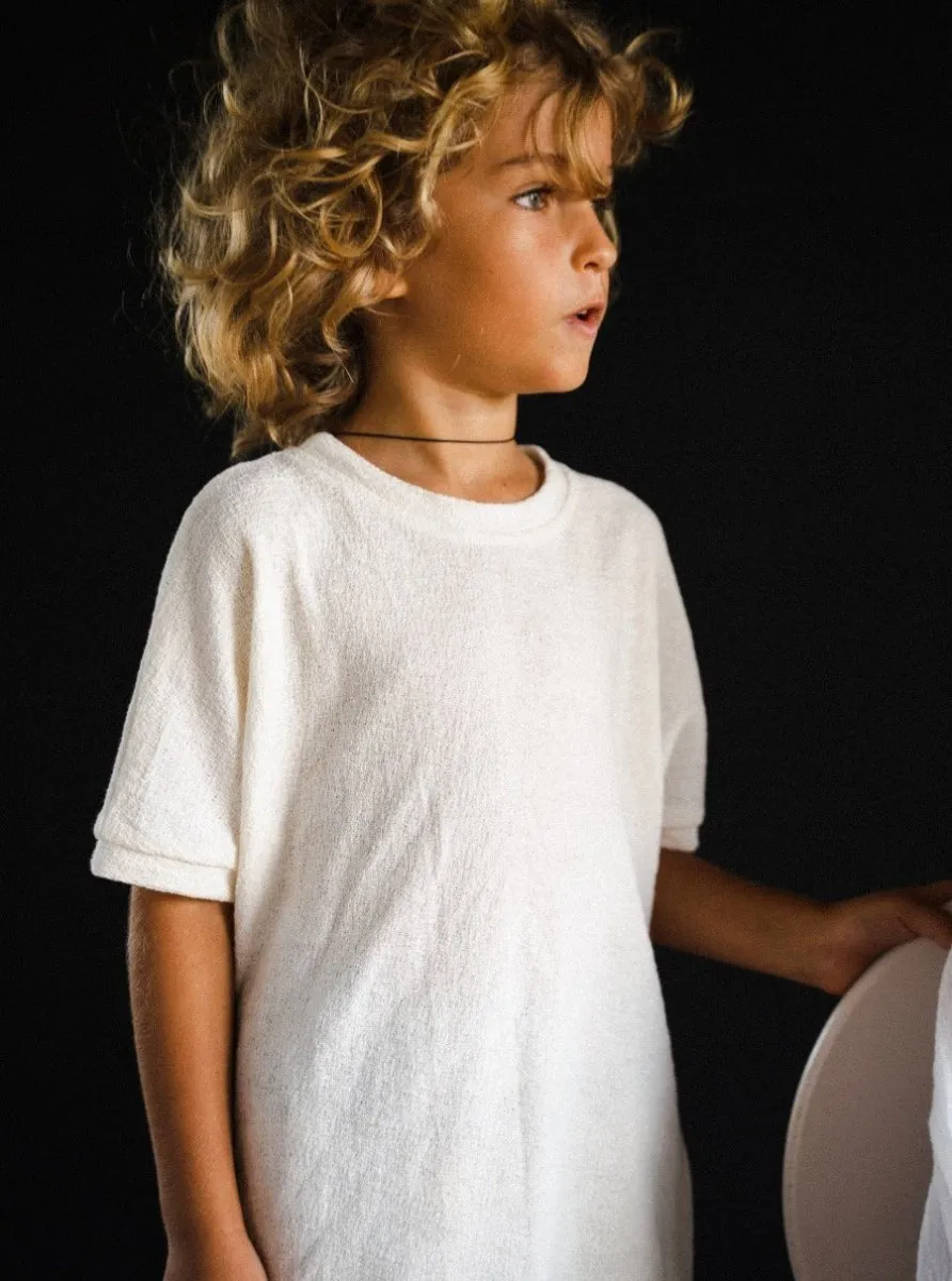 Linen cotton t-shirt in Beige