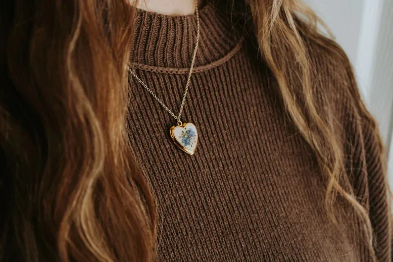 Locket Heart Birth Month Flower