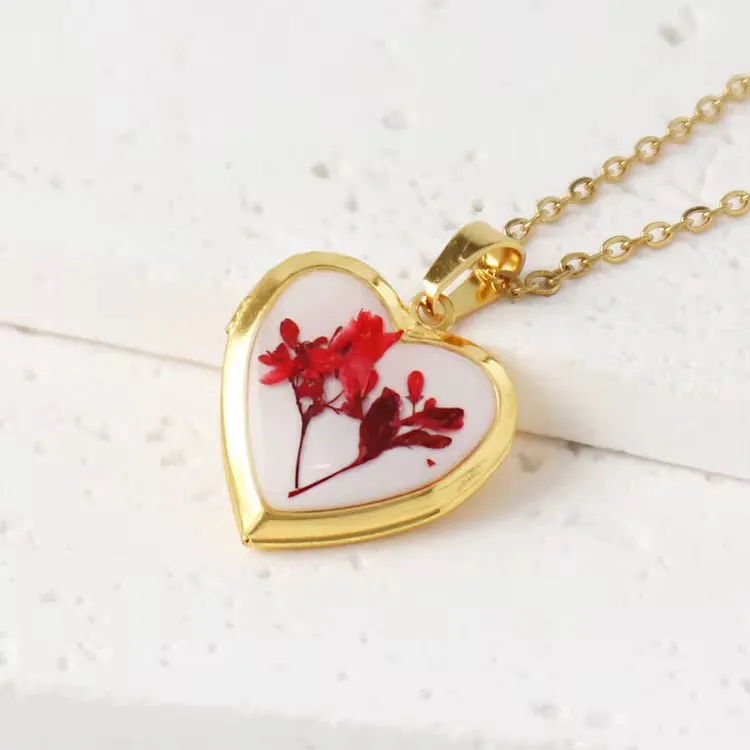 Locket Heart Birth Month Flower