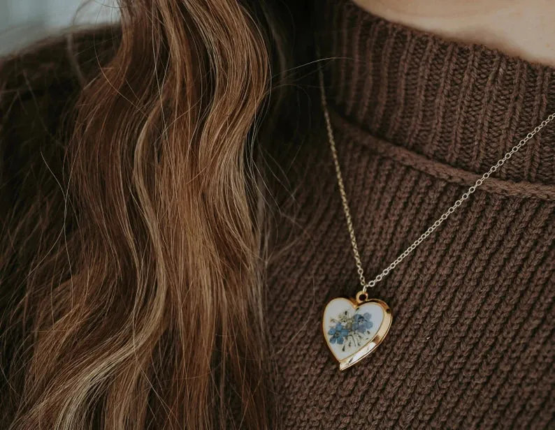 Locket Heart Birth Month Flower