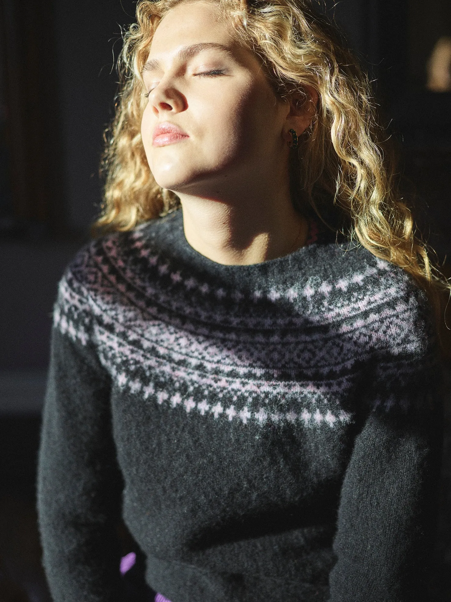 Lowie Black   Lilac Snow Jumper