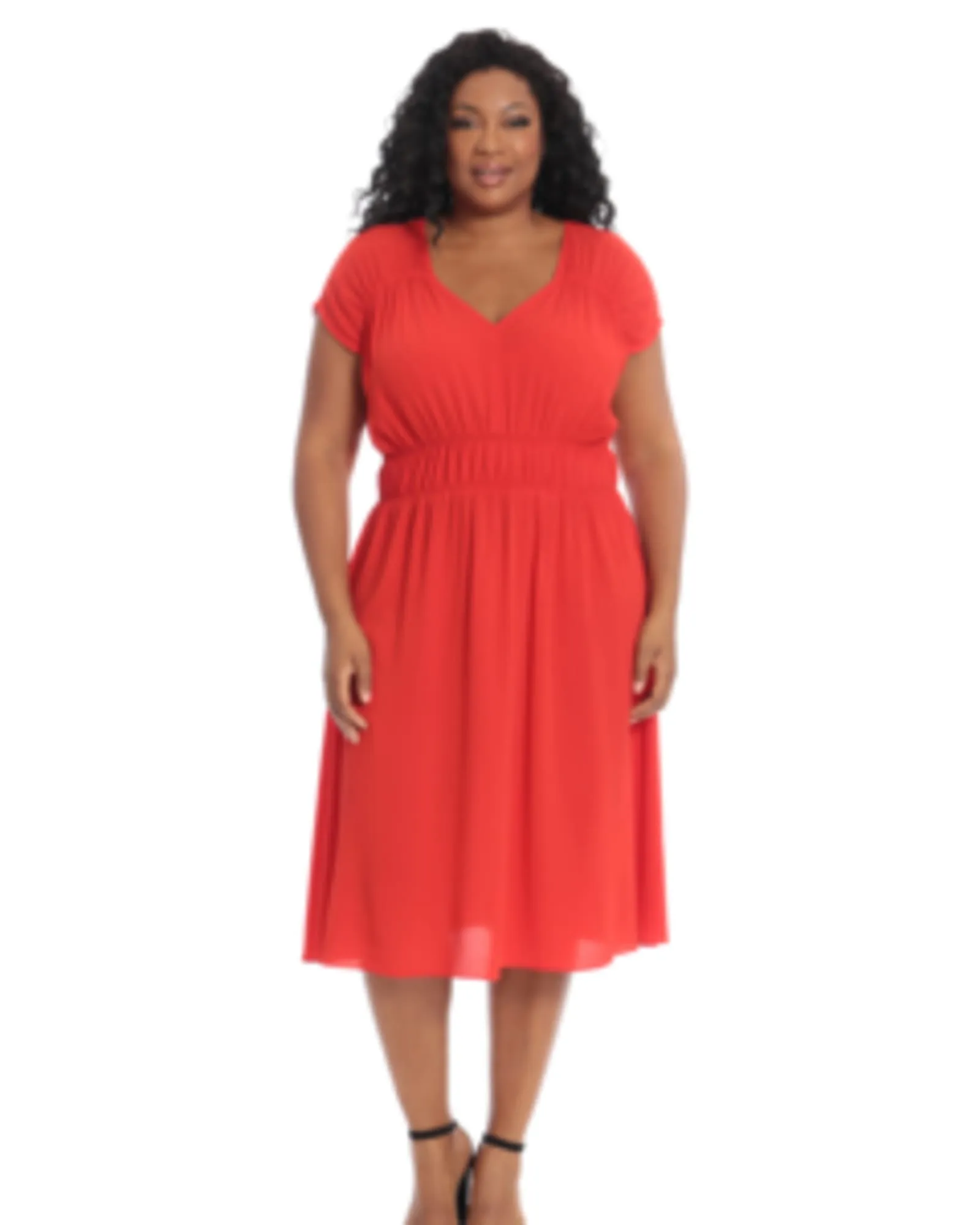 Lucy Midi Dress | red