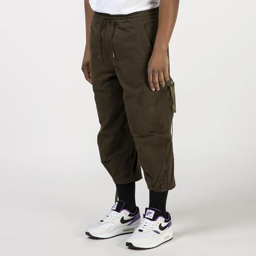 Maharishi Loose Cropped Cargo Trackpants / Mil Olive