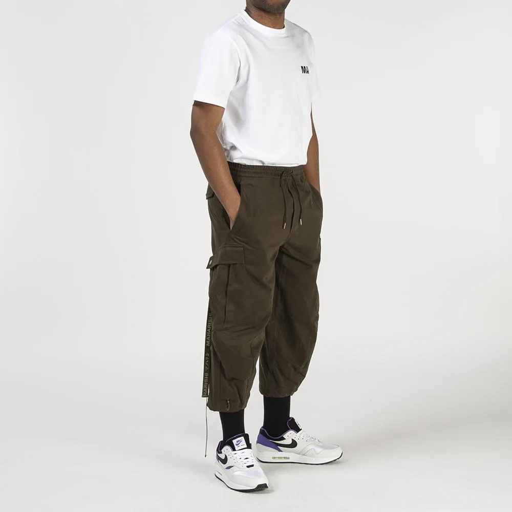Maharishi Loose Cropped Cargo Trackpants / Mil Olive