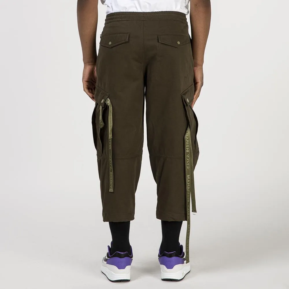 Maharishi Loose Cropped Cargo Trackpants / Mil Olive