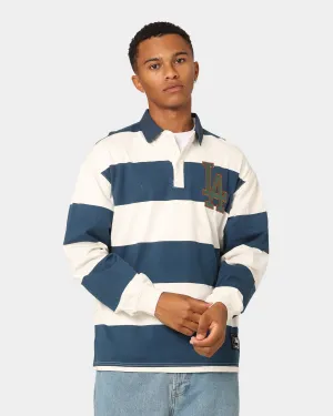 Majestic Athletic Los Angeles Dodgers Vintage Athletic Stripe Rugby Jersey Vintage White/French Blue