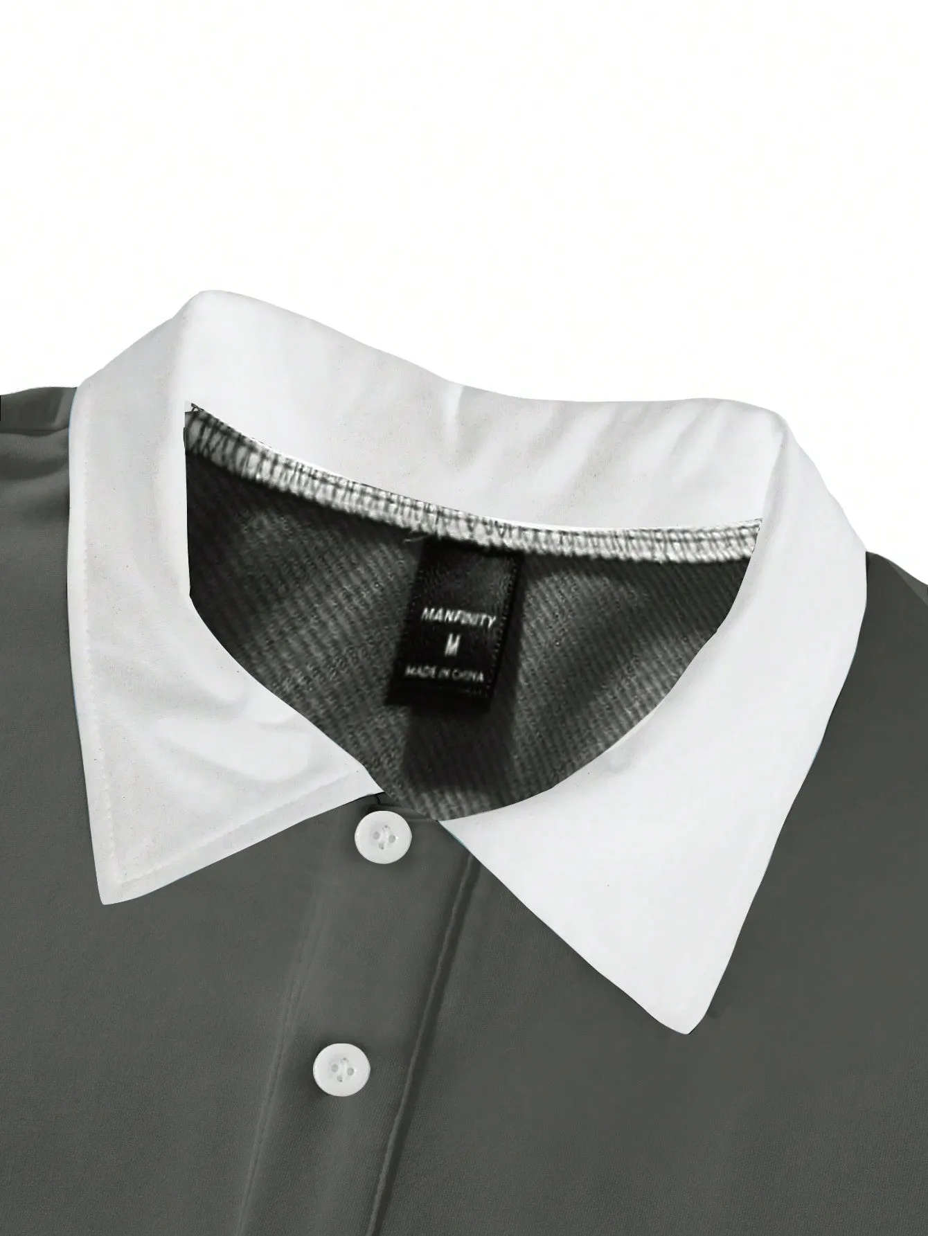Manfinity Hypemode Men's Color Block Short Sleeve Polo Shirt With Letter Print