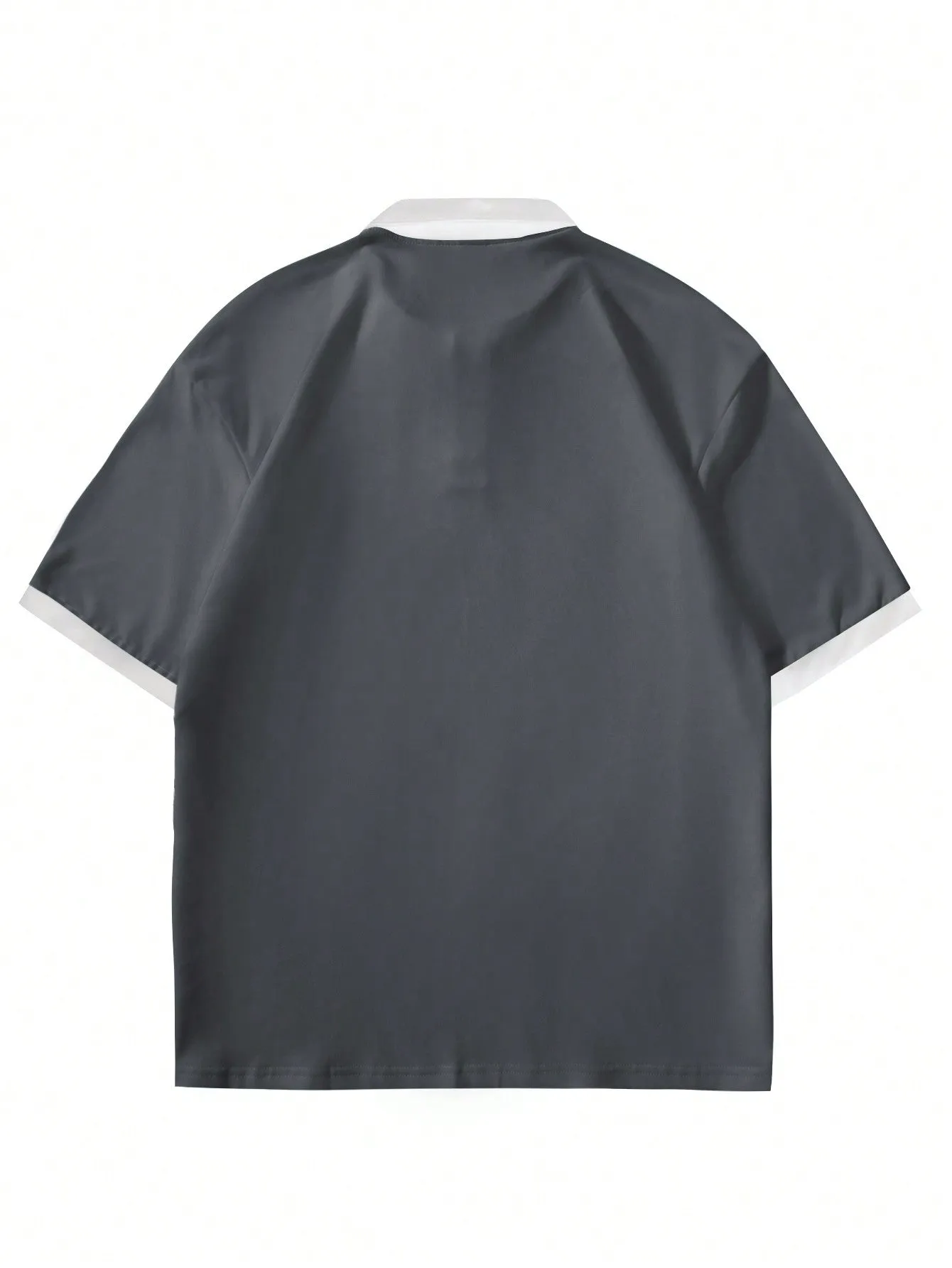Manfinity Hypemode Men's Color Block Short Sleeve Polo Shirt With Letter Print