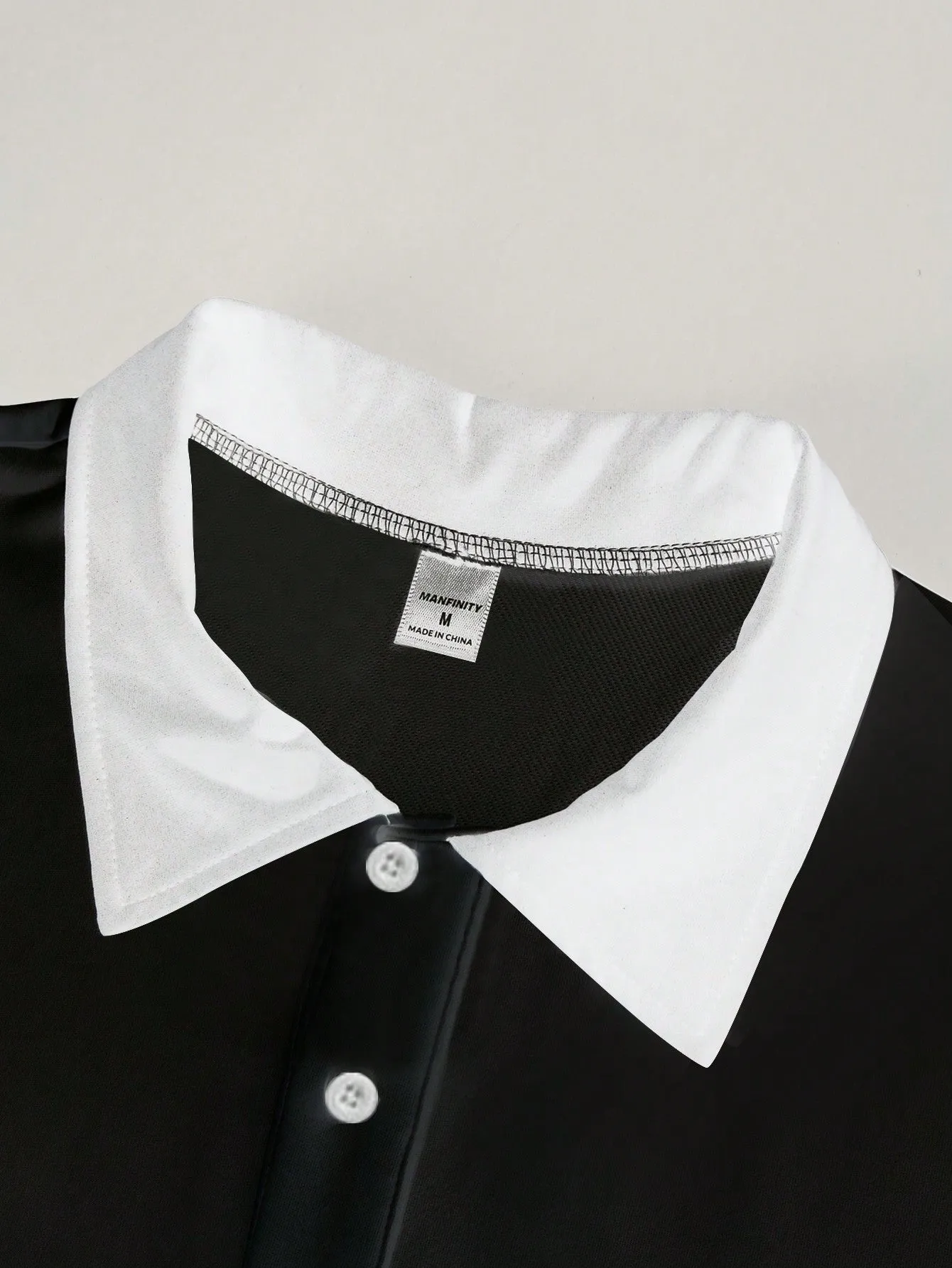 Manfinity Hypemode Men's Color Block Short Sleeve Polo Shirt With Letter Print