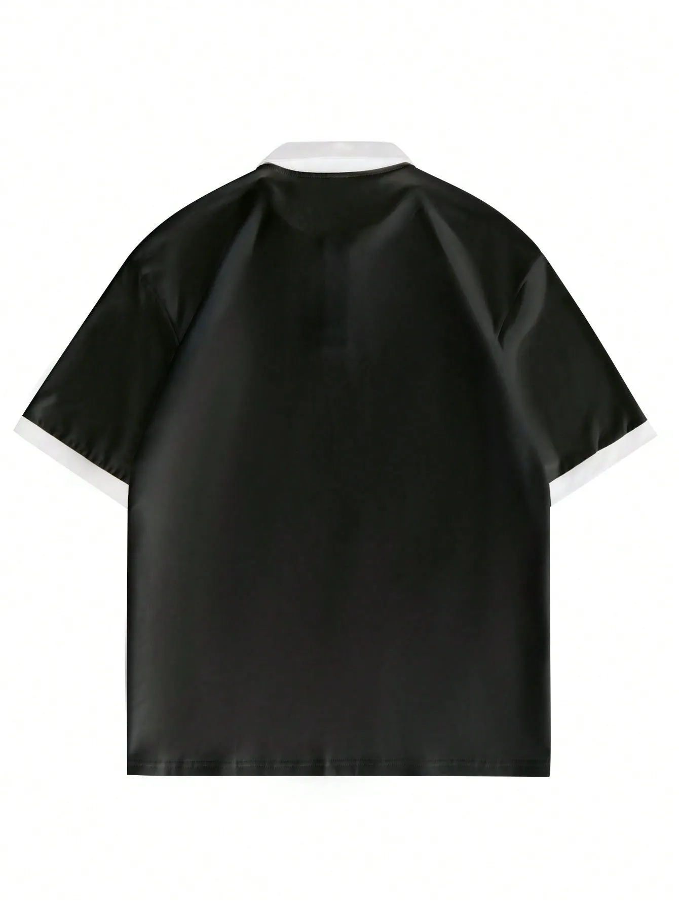 Manfinity Hypemode Men's Color Block Short Sleeve Polo Shirt With Letter Print