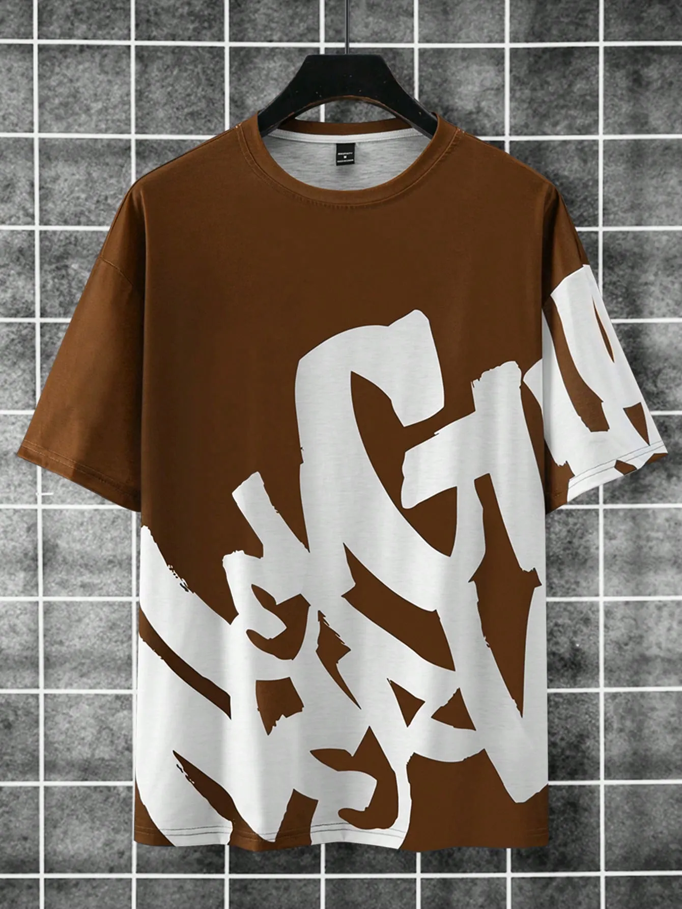 Manfinity LEGND Men's Summer Casual Short Sleeve T-Shirt With Letter Print Round Neck