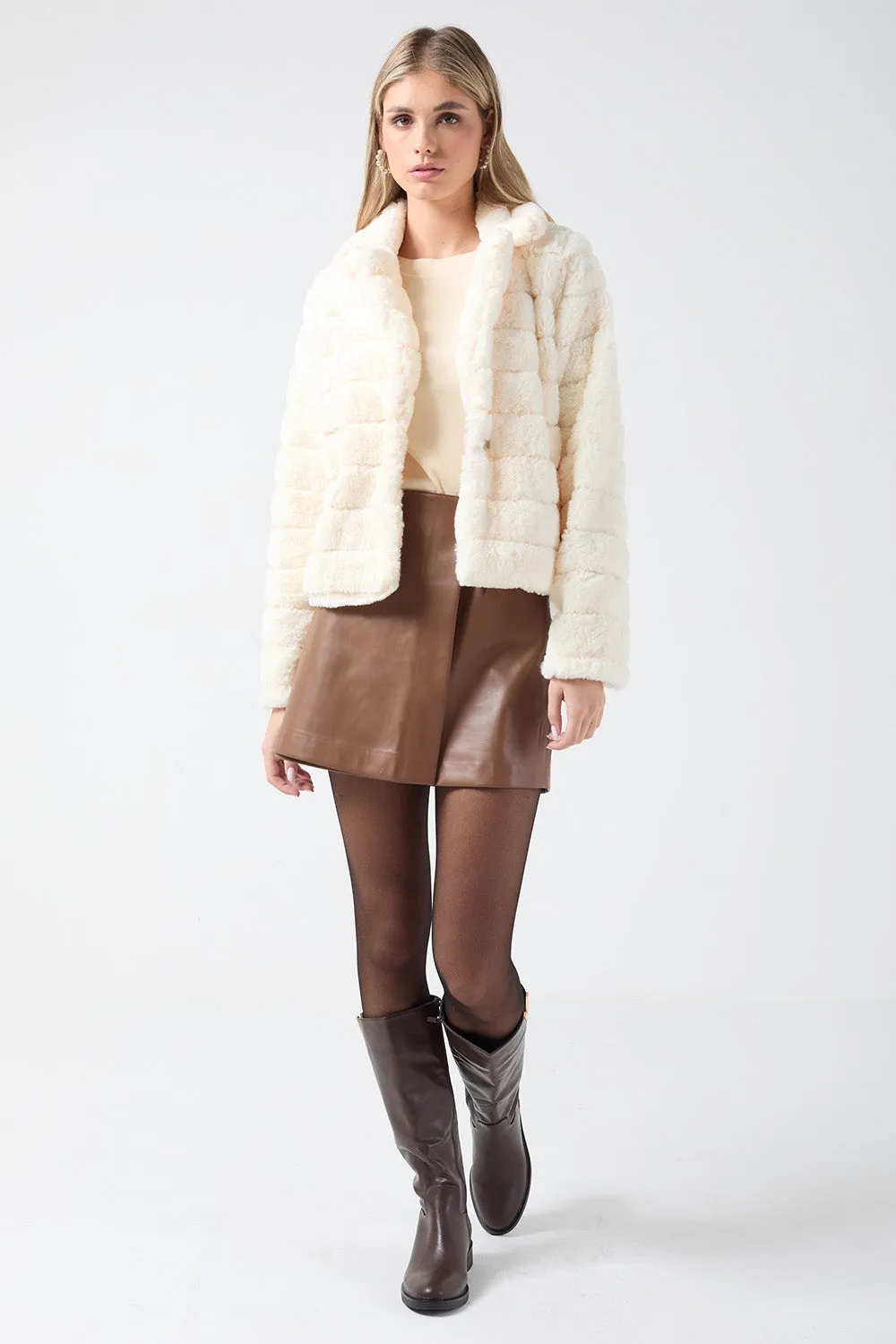 Marc Angelo Fur Coat MA45507 Cream