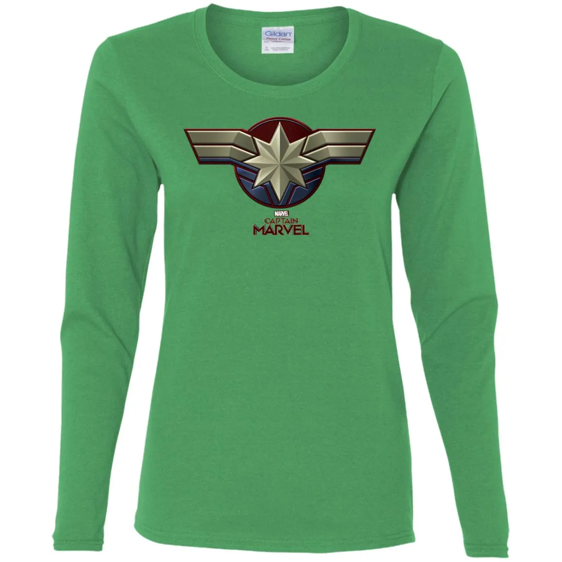 Marvel Captain Marvel Movie Chest Symbol Women Long Sleeve Shirt