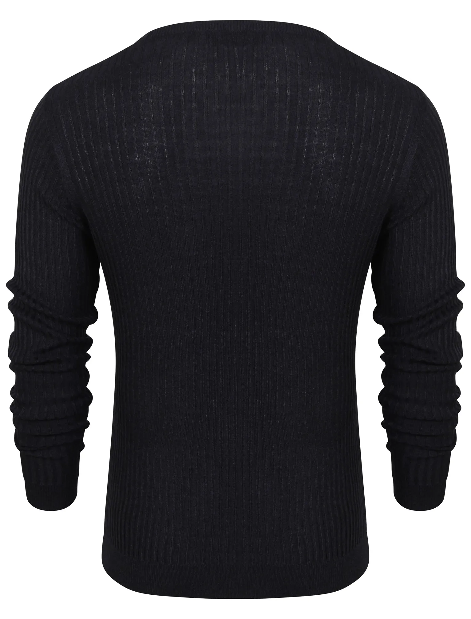 Mellow Crew Neck Knitted Jumper in Medieval Blue / Black - Dissident