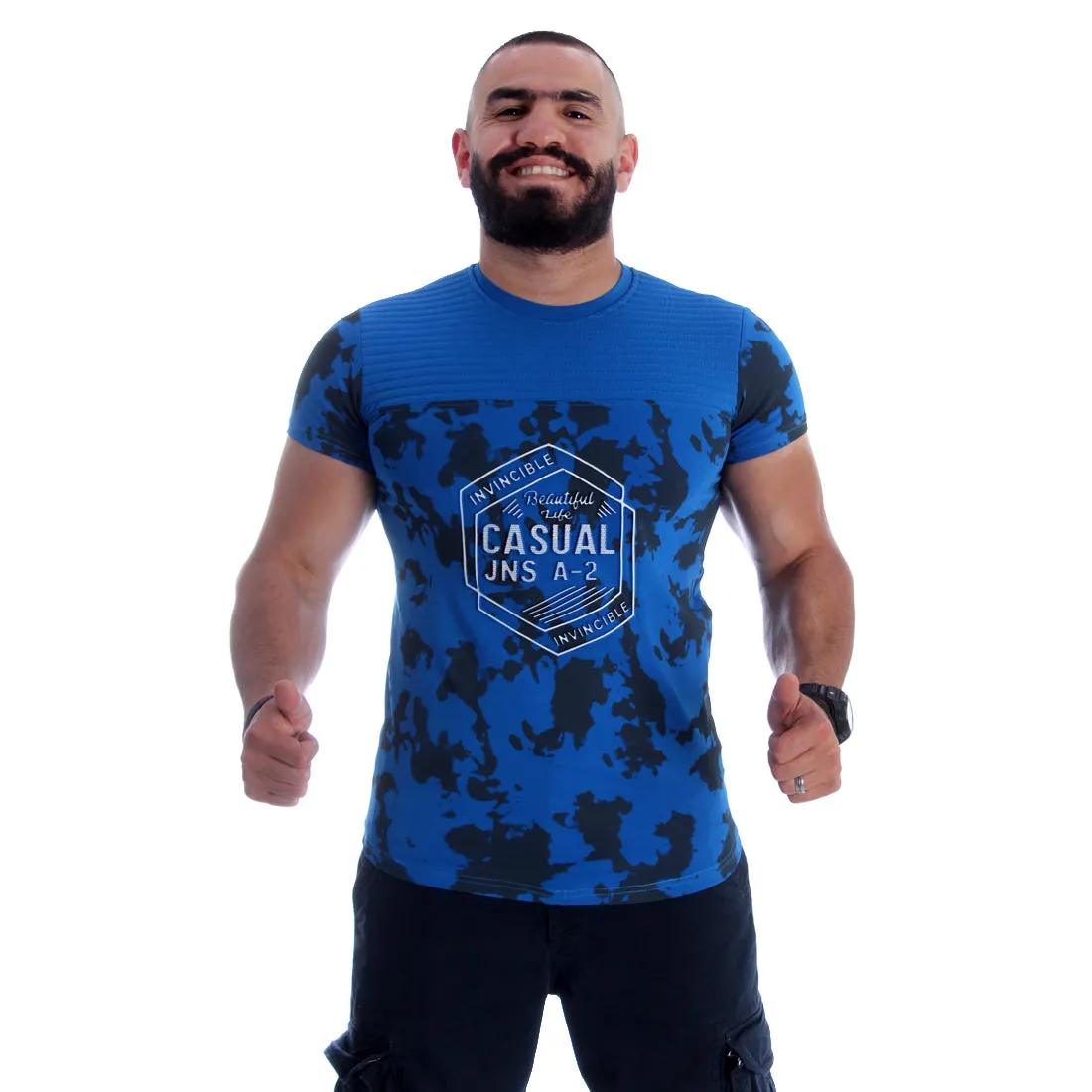 Men T-shirt- blue / made in Turkey -3333