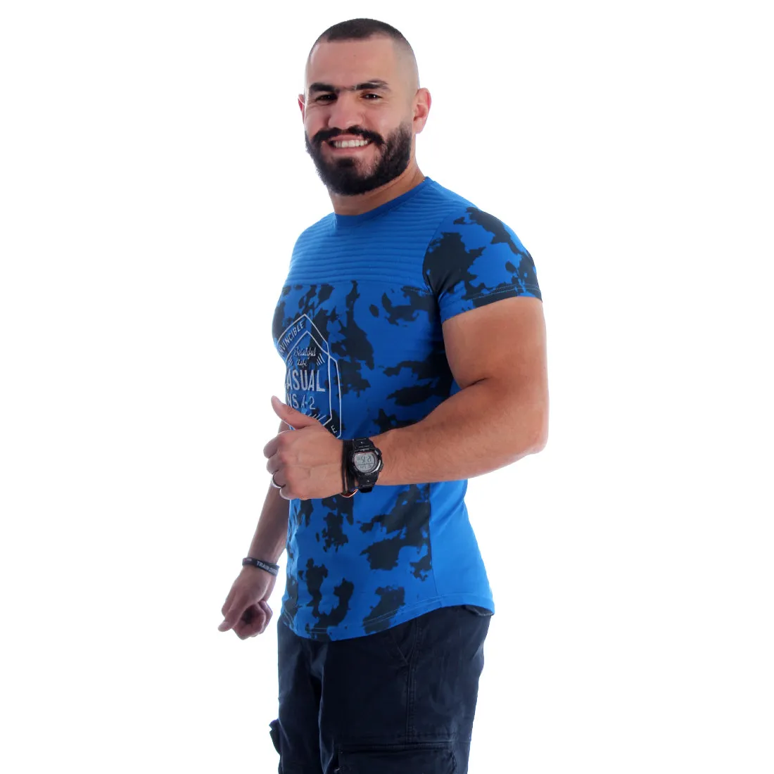 Men T-shirt- blue / made in Turkey -3333