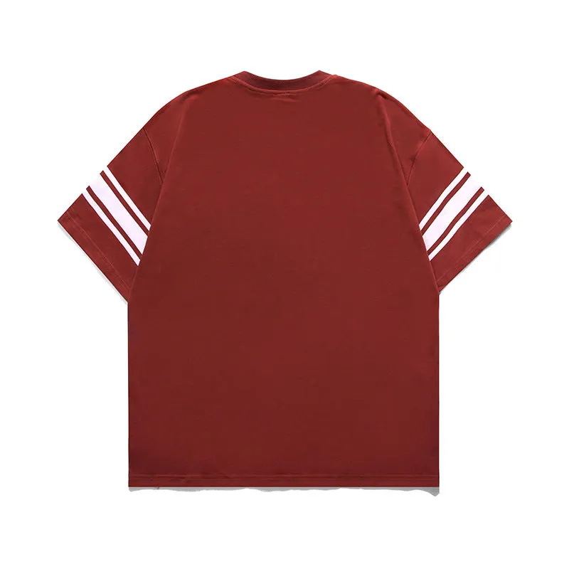 Men T-Shirt Summer Printed round Neck T-shirt Casual Short Sleeve