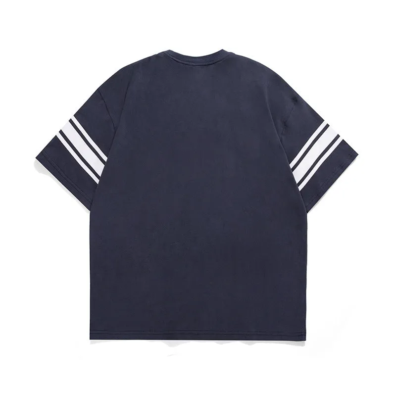 Men T-Shirt Summer Printed round Neck T-shirt Casual Short Sleeve