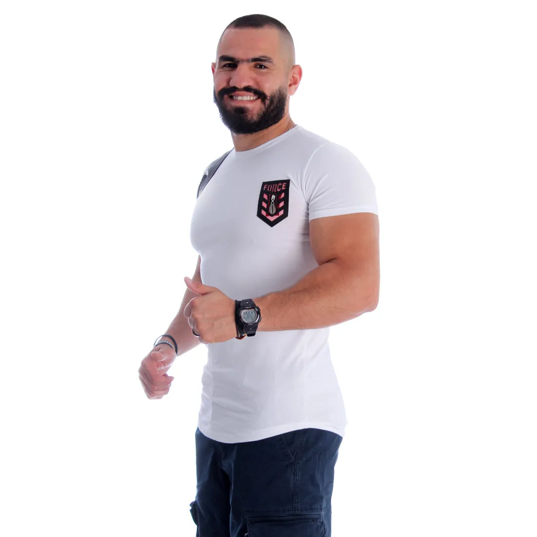 Men T-shirt- white / made in Turkey -3338