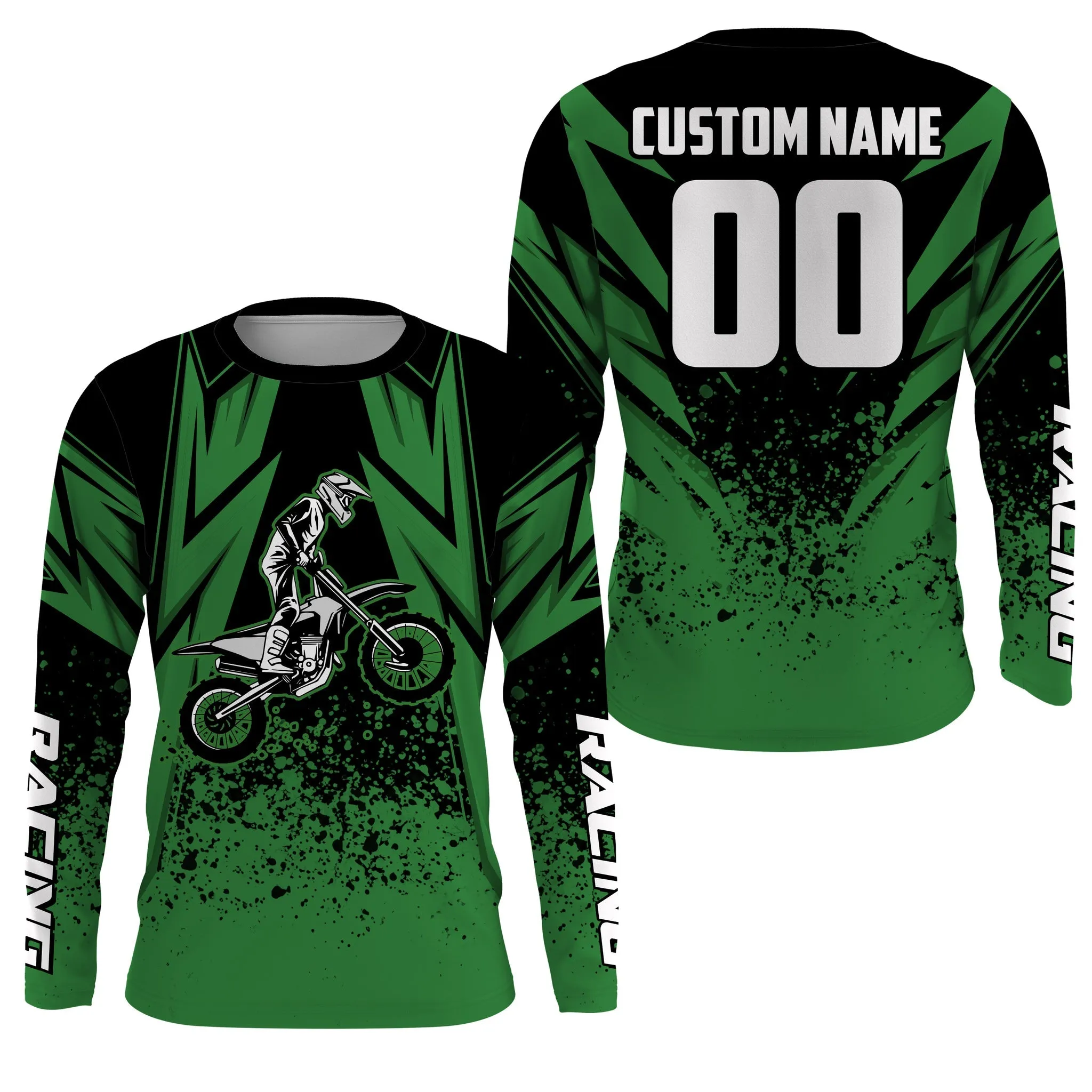 Men Women Grunge Motocross Jersey Personalized Name Multicolor Dirt Bike Shirt Off-Road Motorcycle