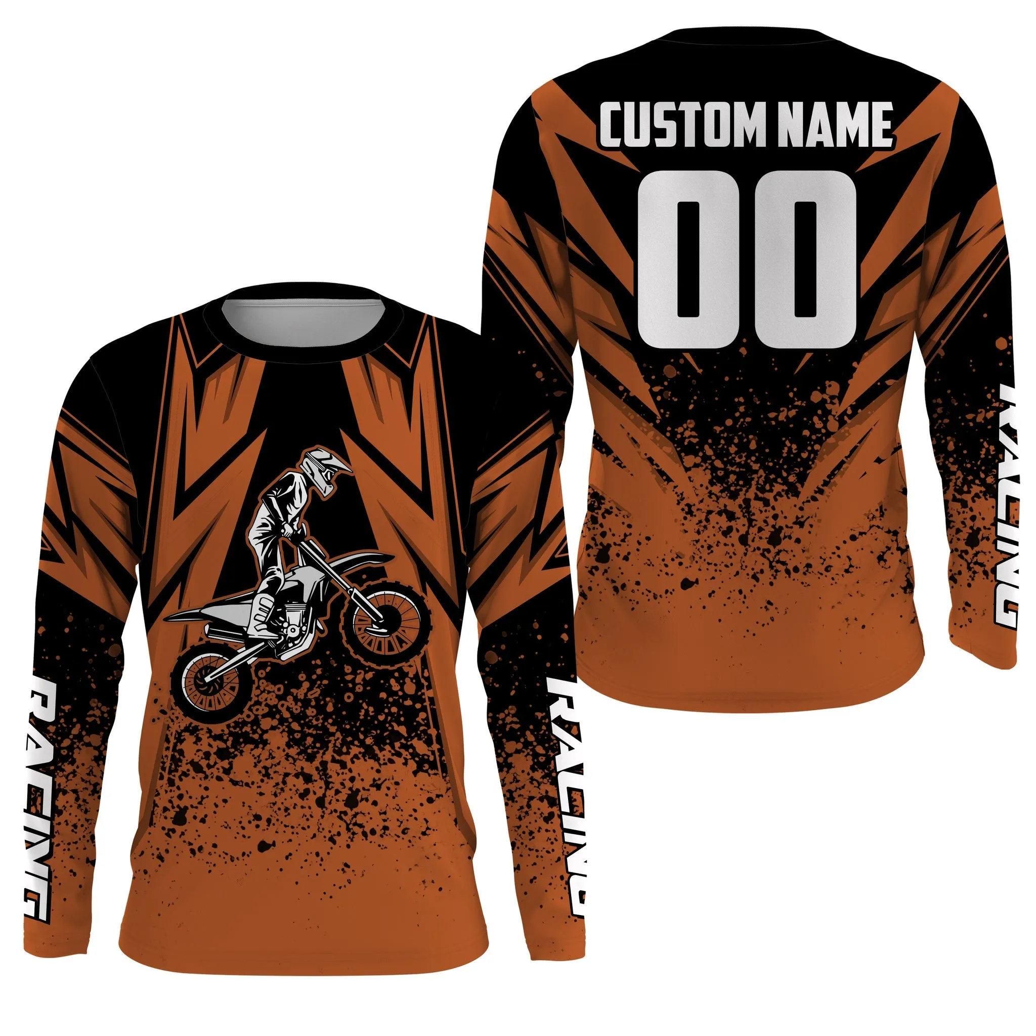 Men Women Grunge Motocross Jersey Personalized Name Multicolor Dirt Bike Shirt Off-Road Motorcycle