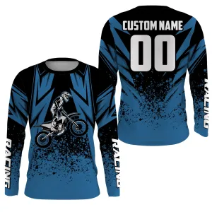 Men Women Grunge Motocross Jersey Personalized Name Multicolor Dirt Bike Shirt Off-Road Motorcycle