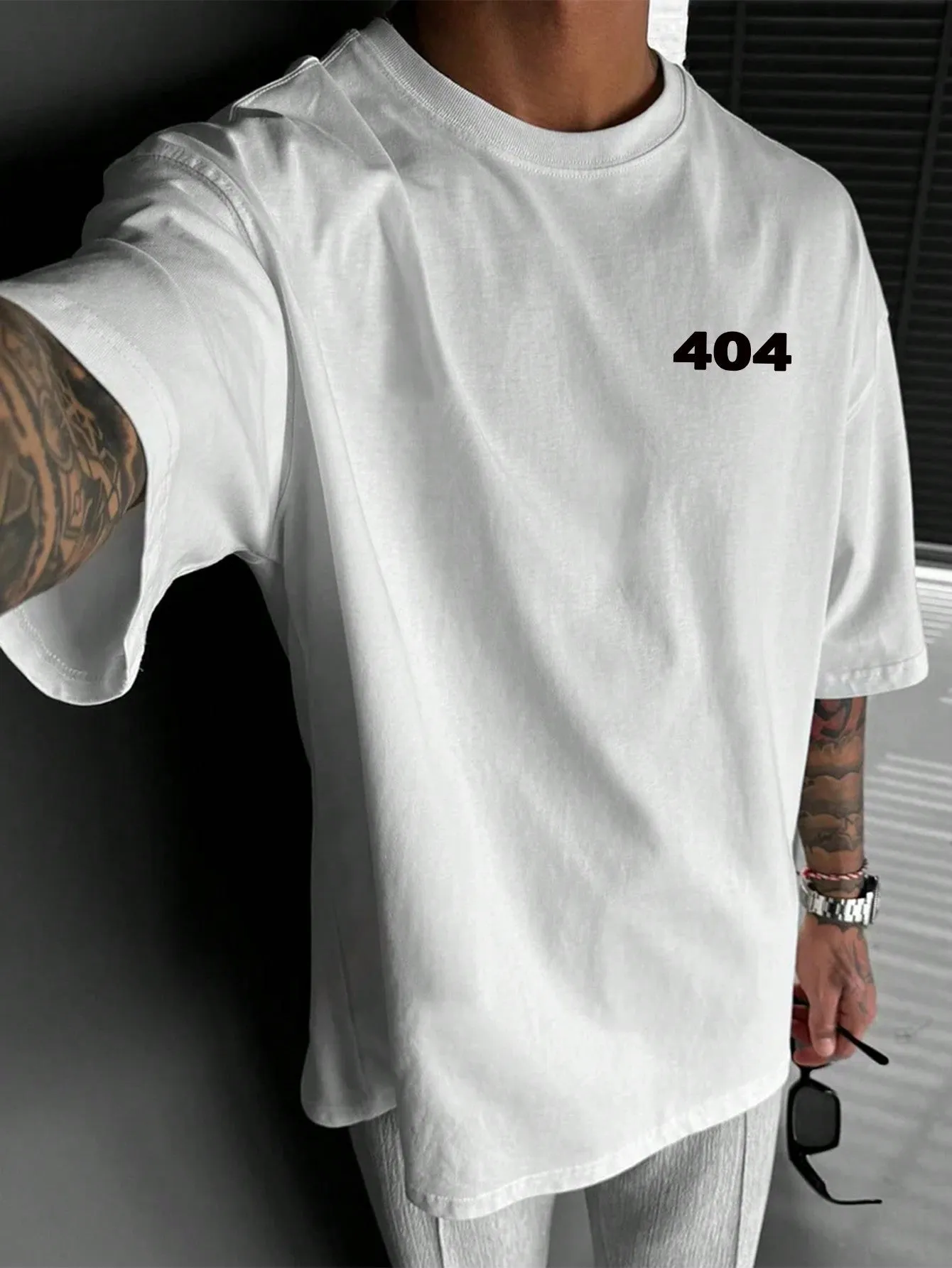 Men's Casual Numeric Print Round Neck Short Sleeve T-Shirt, Summer