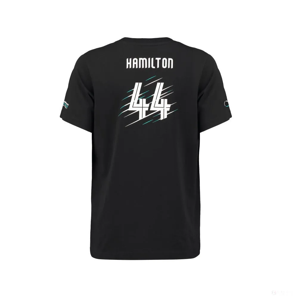 Mercedes Kids T-shirt, Lewis Hamilton, Black, 2018