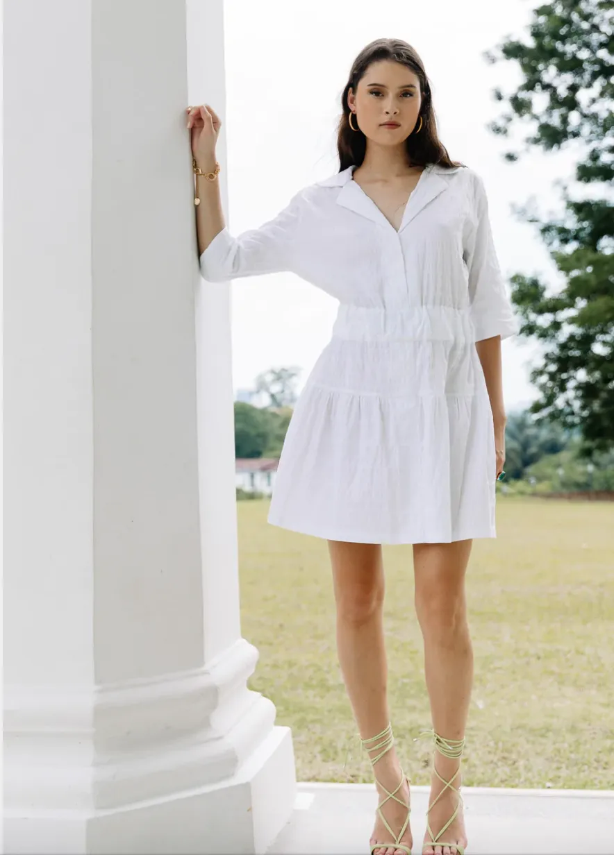 MINI JODI SHIRT DRESS IN WHITE