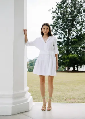 MINI JODI SHIRT DRESS IN WHITE