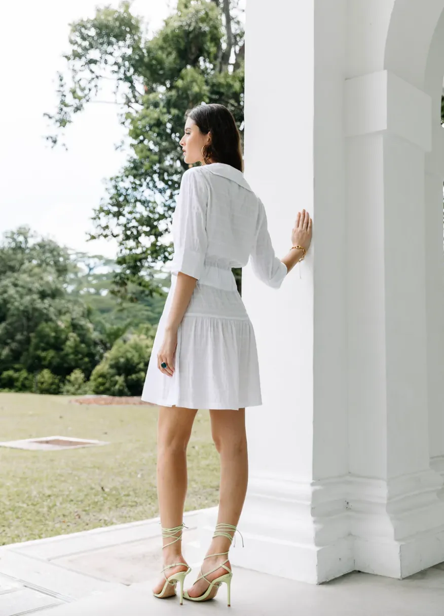 MINI JODI SHIRT DRESS IN WHITE