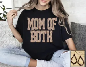 MOM OF BOTH CHECKERED TEE
