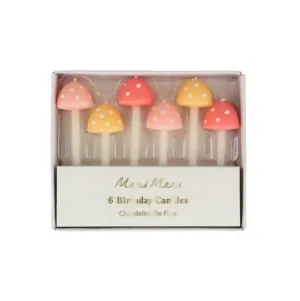 Mushroom Birthday Candles (x 6)