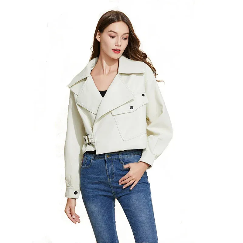 Must-Have Cropped Biker Leather Jacket for Women