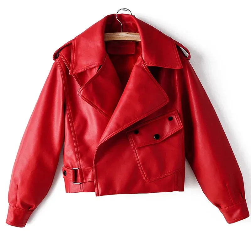 Must-Have Cropped Biker Leather Jacket for Women